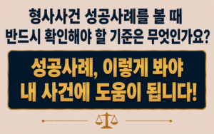 형사사건 성공사례를 볼 때 반드시 확인해야 할 기준은 무엇인가요?