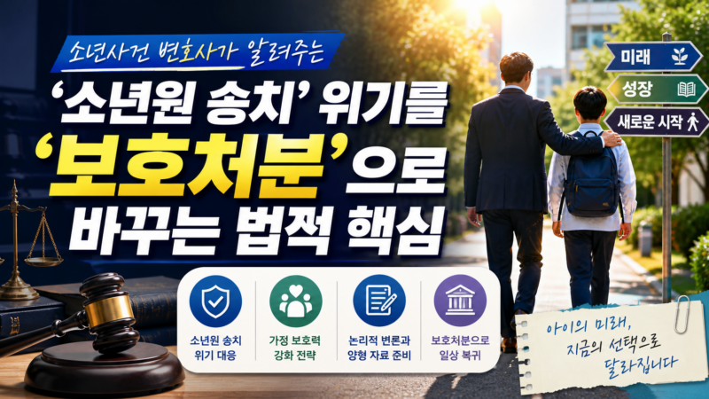 소년원 송치 위기를 보호처분으로 낮추는 법적 체크리스트