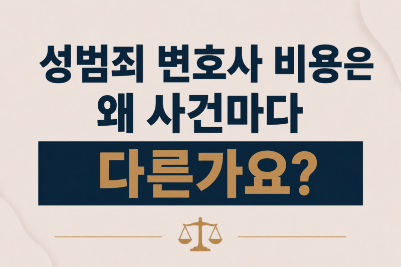 성범죄 변호사 비용은 왜 사건마다 다른가요?