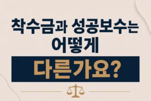 착수금과 성공보수는 어떻게 다른가요?