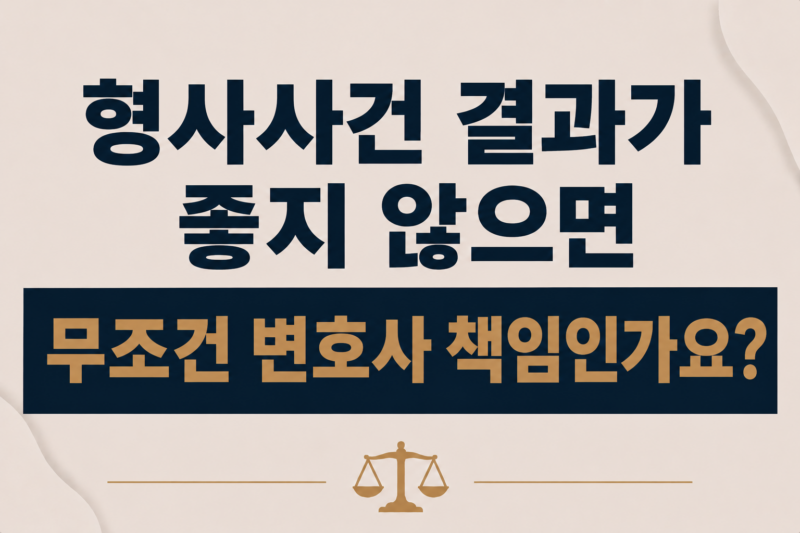 형사사건 결과가 좋지 않으면 무조건 변호사 책임인가요?