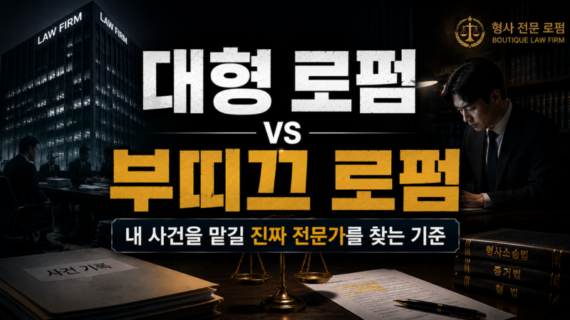 부띠끄 형사로펌과 대형 네트워크 로펌의 차이 비교