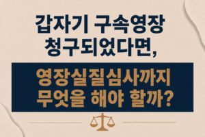 갑자기 구속영장이 청구되었다는데, 영장실질심사까지 남은 시간 동안 무엇을 해야 하나요?