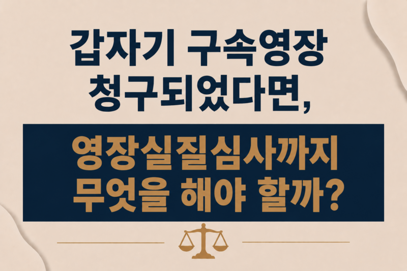 갑자기 구속영장이 청구되었다는데, 영장실질심사까지 남은 시간 동안 무엇을 해야 하나요?