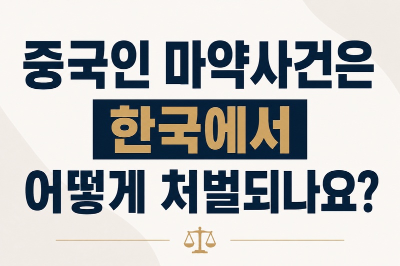 중국인 마약사건은 한국에서 어떻게 처벌되나요?