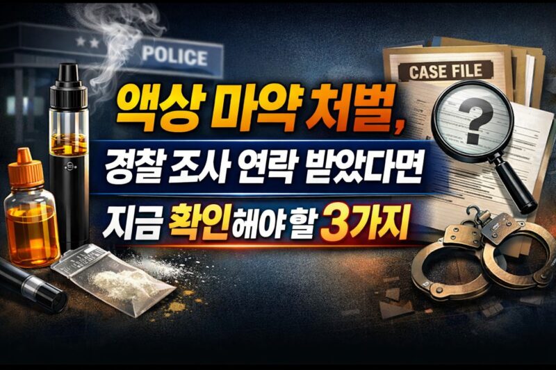 액상 마약 처벌 유형별 판단 요소와 조사 전 확인 사항 정리