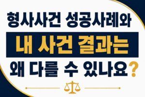 형사사건 성공사례와 내 사건 결과는 왜 다를 수 있나요?