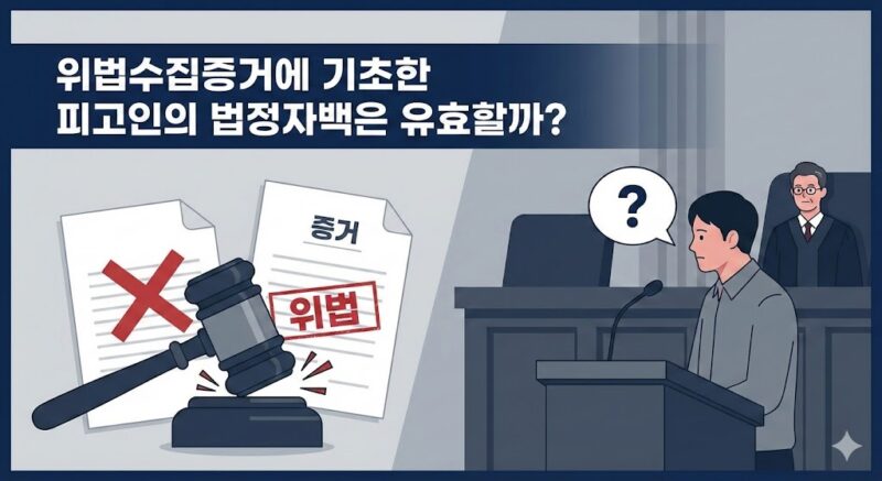 법정자백 증거능력과 위법수집증거 배제법칙 판단 기준 도식