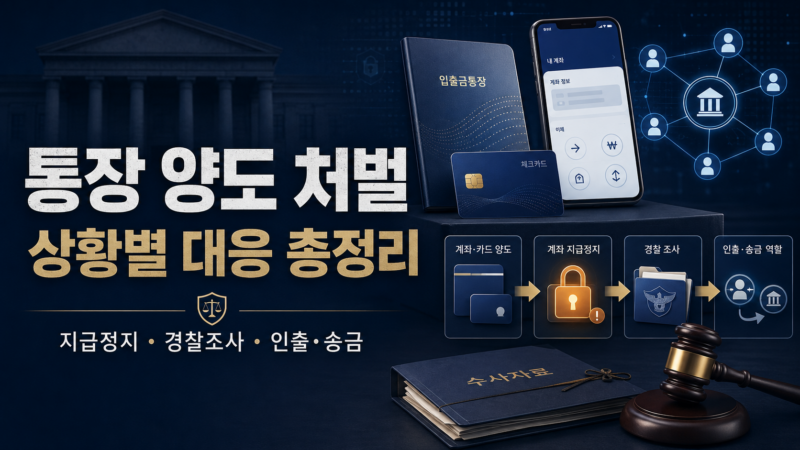 통장 양도 처벌 상황별 대응 총정리
