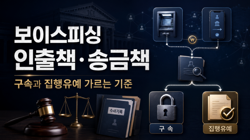 보이스피싱 인출책 송금책 처벌 구속 집행유예
