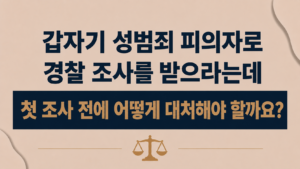 갑자기 성범죄 피의자로 경찰 조사를 받으라는데 첫 조사 전에 어떻게 대처해야 할까요?