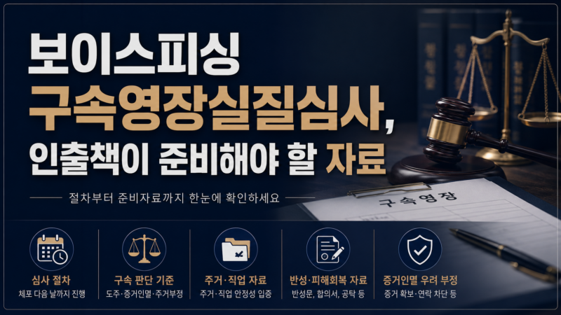 보이스피싱 구속영장실질심사 인출책 준비자료