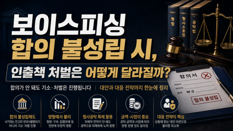 보이스피싱 합의 불성립 인출책 처벌 영향