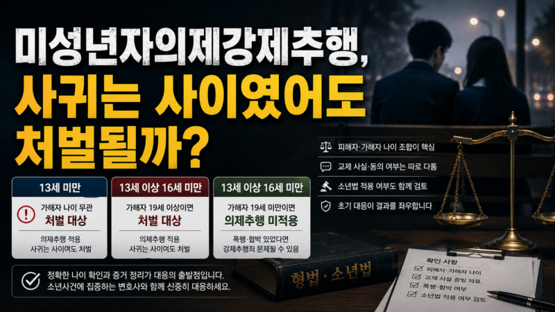 미성년자의제강제추행 사귀는 사이 처벌 여부 판단 기준