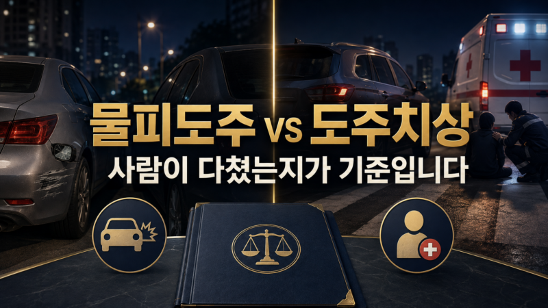 물피도주 도주치상 처벌 차이