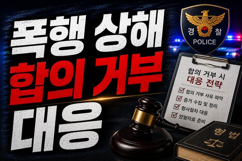 폭행 상해 합의 거부 대응 방법을 정리한 이미지