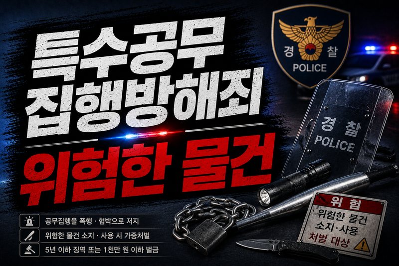 특수공무집행방해죄 위험한 물건 판단 기준을 정리한 이미지
