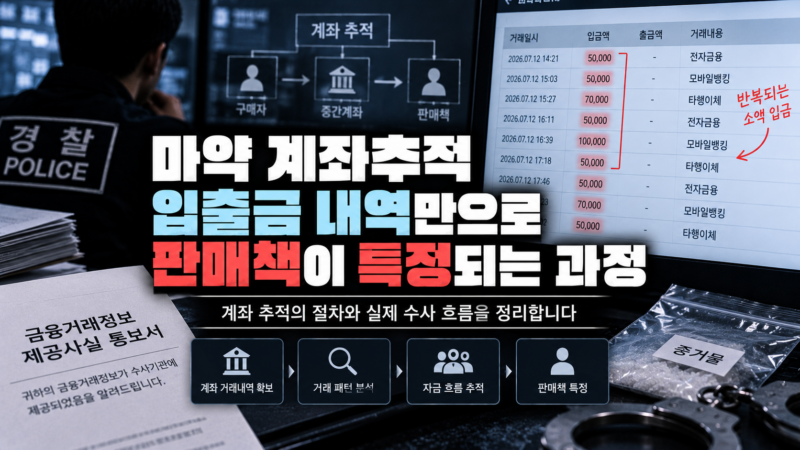 마약 계좌추적 판매책 특정 절차 정리