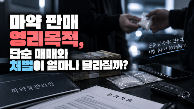 마약 판매 영리목적 처벌 기준표