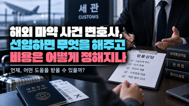 해외 마약 사건 변호사 선임범위 비용