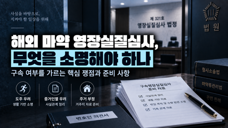 해외 마약 영장실질심사 소명 포인트