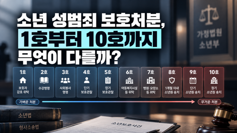소년 성범죄 보호처분 1호부터 10호 기준표