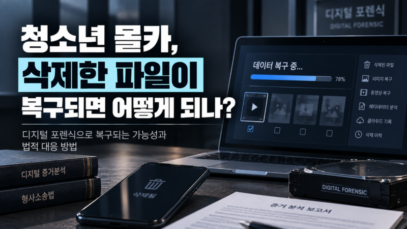 청소년 몰카 삭제 파일 복구 증거능력