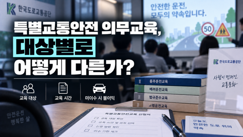 특별교통안전 의무교육 대상별 비교