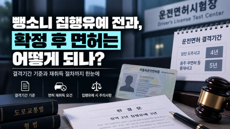 뺑소니 집행유예 전과 면허 결격기간