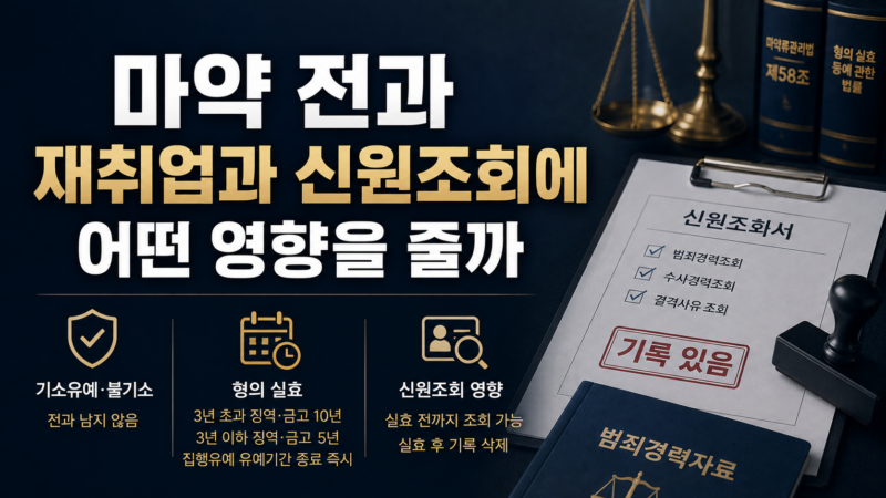 마약 전과 실효기간과 재취업 영향 정리