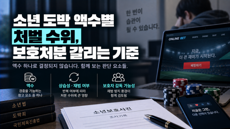 소년 도박 액수별 처벌 수위 판단 기준