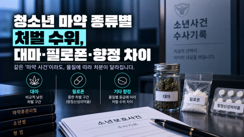 청소년 마약 종류별 처벌 기준