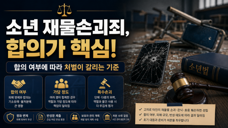 소년 재물손괴죄 성립요건과 합의 영향 정리
