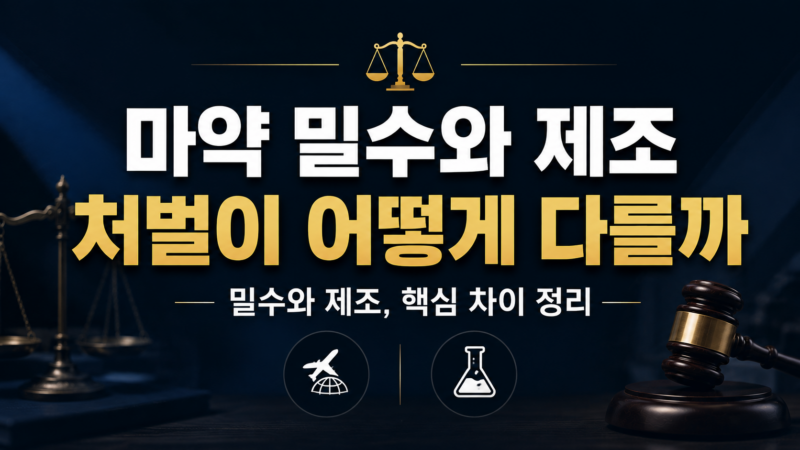 마약 밀수와 제조 처벌 기준 비교 정리