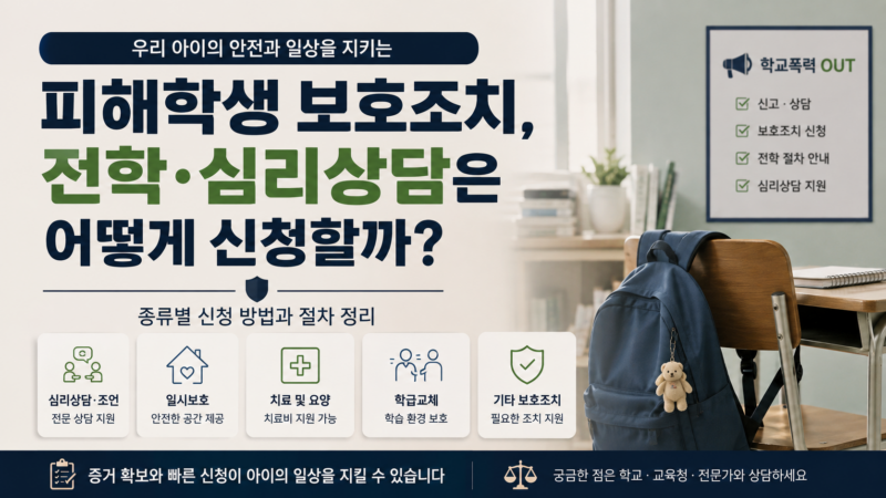 피해학생 보호조치 신청 방법 정리