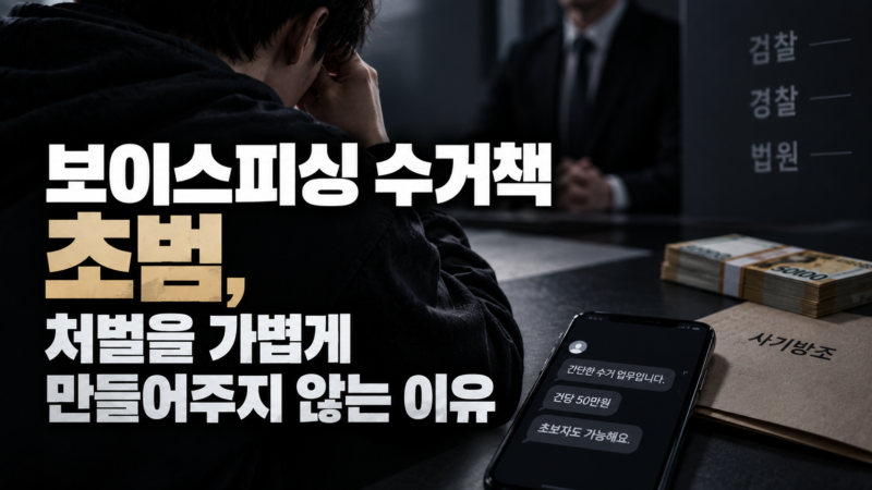 보이스피싱 수거책 초범 처벌 수위