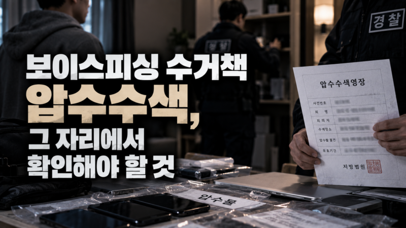보이스피싱 수거책 압수수색 대응 절차
