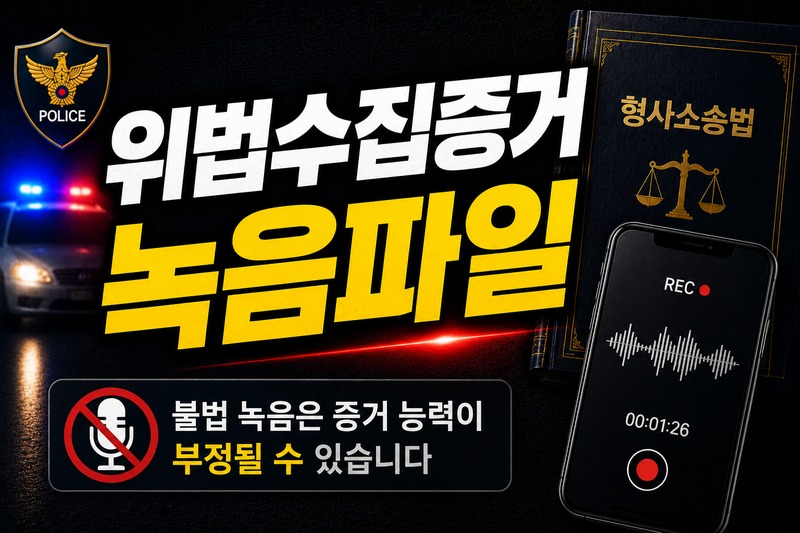 위법수집증거 녹음파일 증거능력 판단 기준 도식