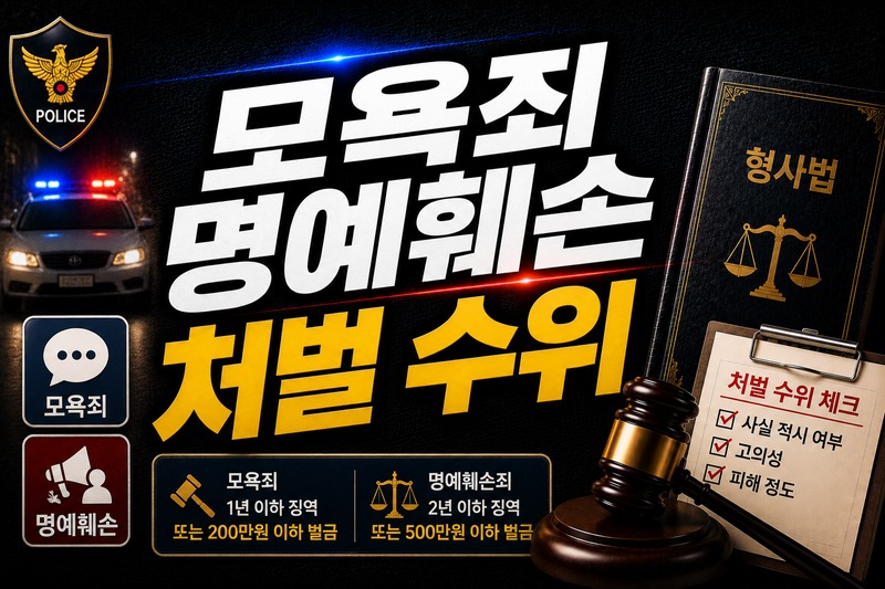 모욕죄 명예훼손 처벌 수위 판단 요소 도식