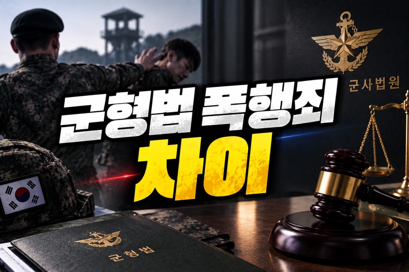 군형법 폭행죄 차이를 비교해서 보여주는 이미지