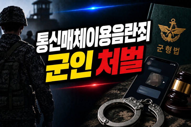 통신매체이용음란죄 군인 처벌 성립요건 도식