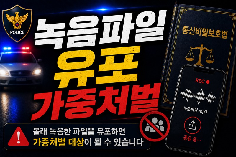 녹음파일 유포 가중처벌 관련 법률 적용 구조 도식