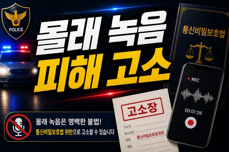 몰래 녹음 피해 고소 요건과 증거 준비 절차 도식