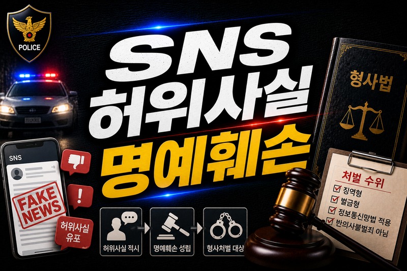 SNS 허위사실 명예훼손 고소 대응 절차 도식