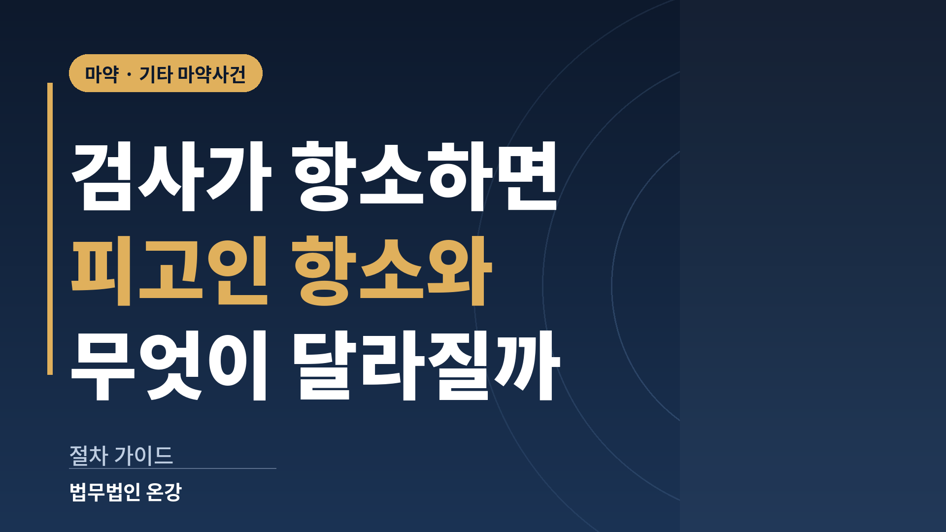 마약 검사 항소와 피고인 항소의 차이와 항소심 준비 순서를 정리한 이미지