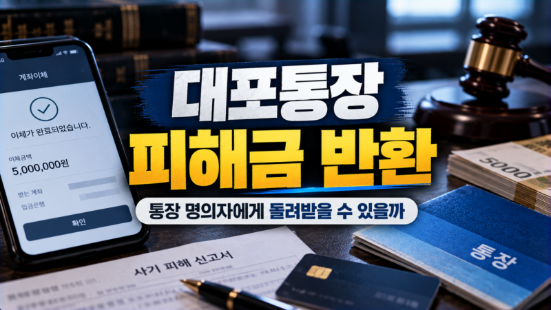 대포통장 피해금 반환을 위한 피해환급금, 민사소송, 형사 절차 세 경로를 비교한 이미지
