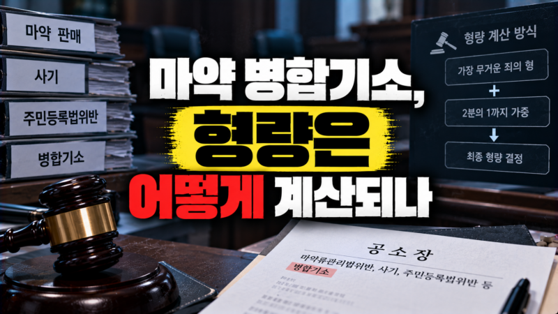마약 병합기소 형량 계산 방식을 설명하는 이미지