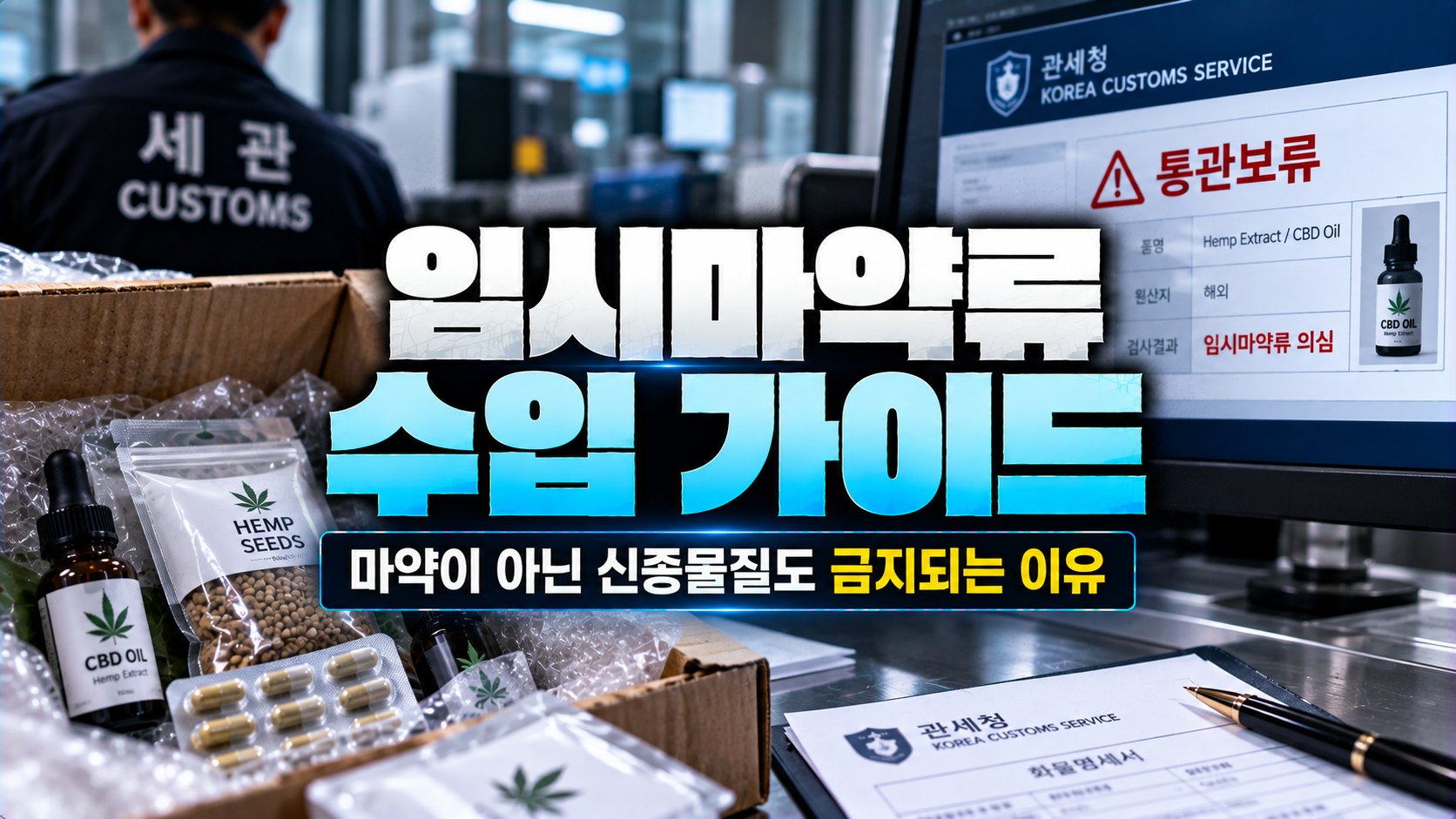 임시마약류 수입이 금지되는 지정 예고와 공고 절차를 용어별로 정리한 이미지